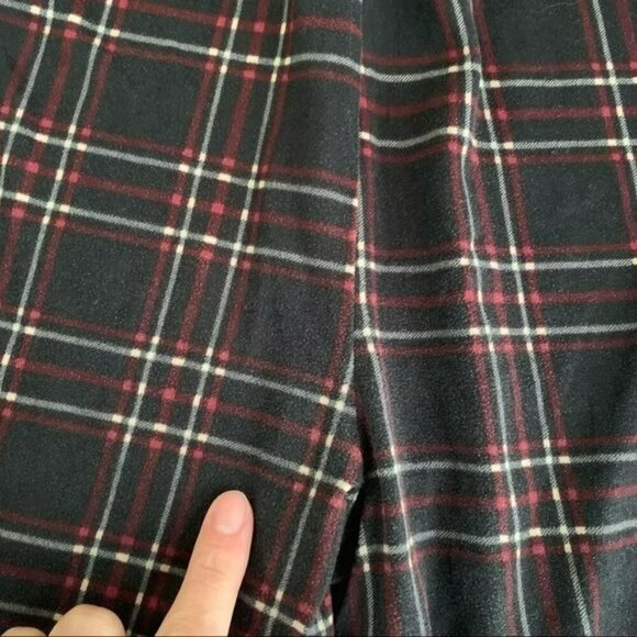 White fawn girls size medium black white red plaid wide leg pants - Picture 2 of 11